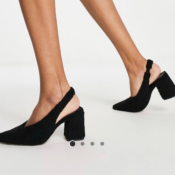 ASOS DESIGN Serina slingback block heeled shoes in black sandals size 9 new - Picture 4 of 9